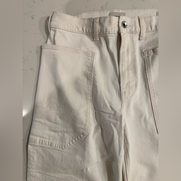 White Everlane The Way-High Gardener Cropped Wide Leg Utility Jean Size 30R - Picture 5 of 13